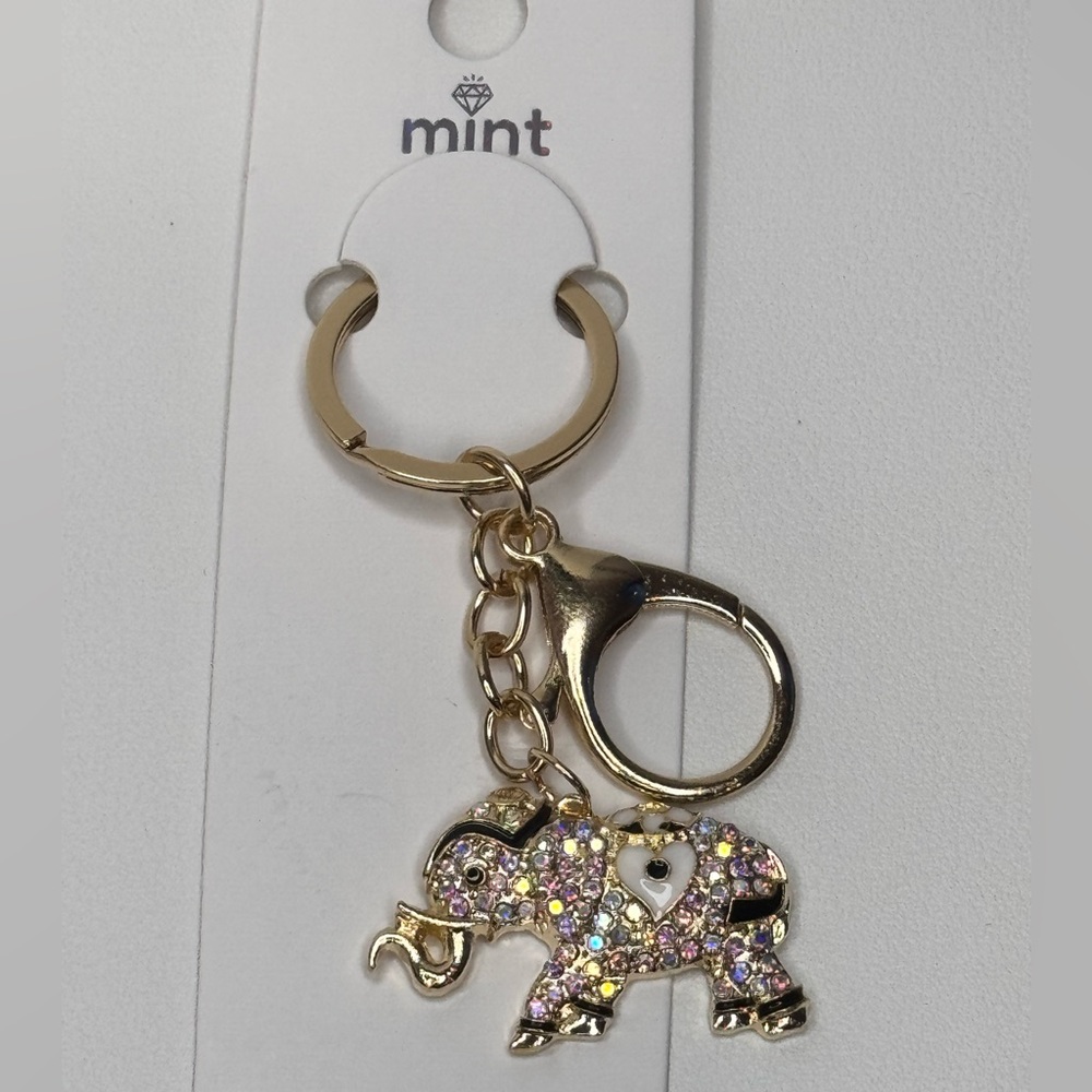 BAG CHARM Sparkling Fancy Elephant Keychain Collection